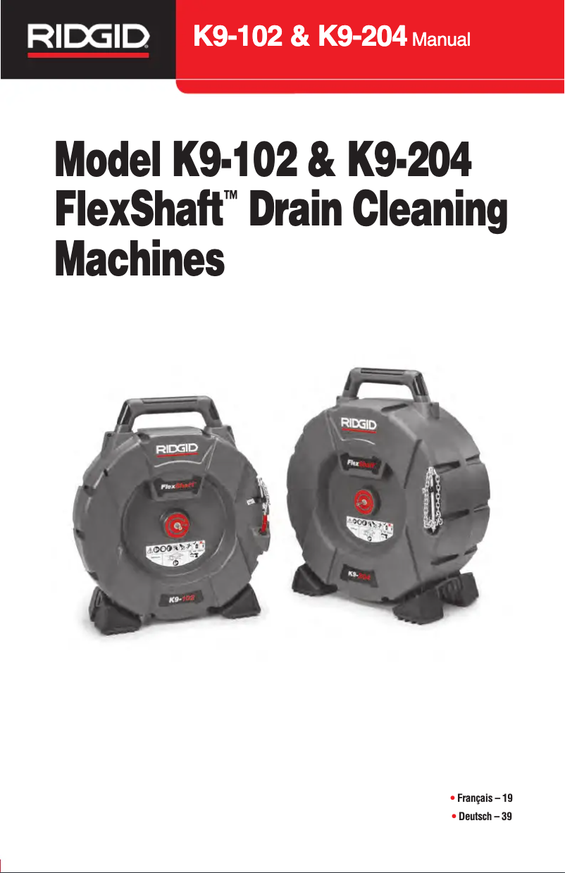 Página 1 del manual Manual de usuario Ridgid FlexShaft K9-102