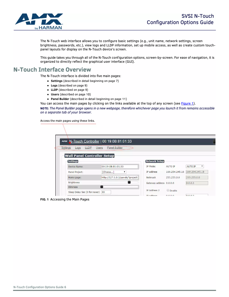 Page n°1 - Manuel utilisateur AMX NT-ST-701