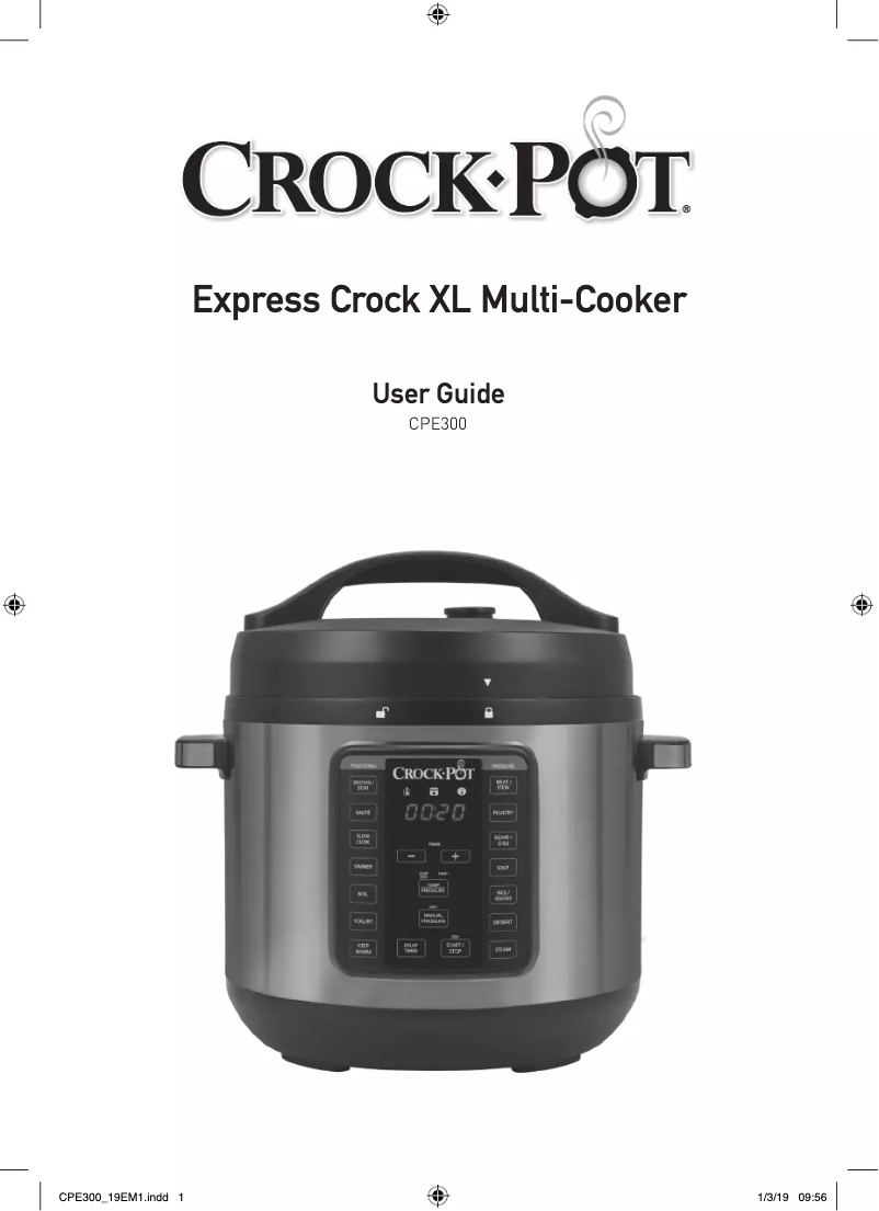 Page 1 de la notice Manuel utilisateur Crock-Pot Express XL CPE300