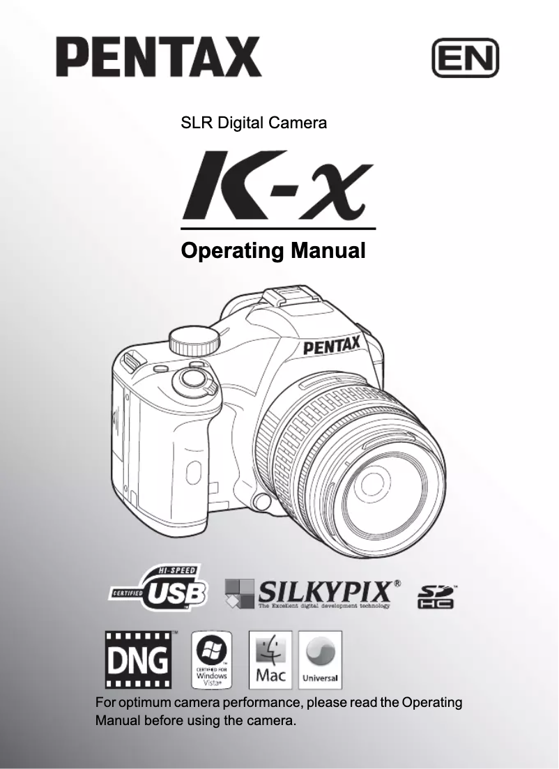 Page n°1 - Manuel utilisateur Pentax K-x