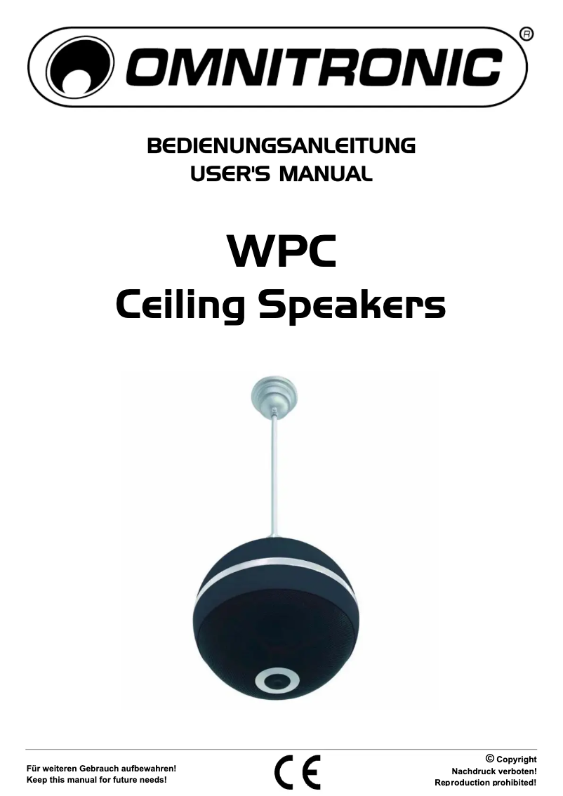 Page n°1 - Manuel utilisateur Omnitronic WPC-5S