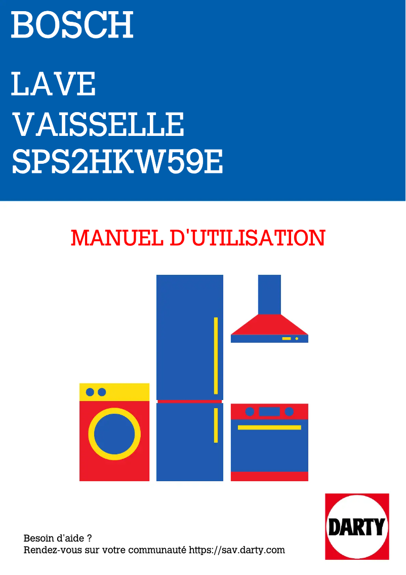 Page 1 de la notice Manuel utilisateur Bosch SPS2HKW59E