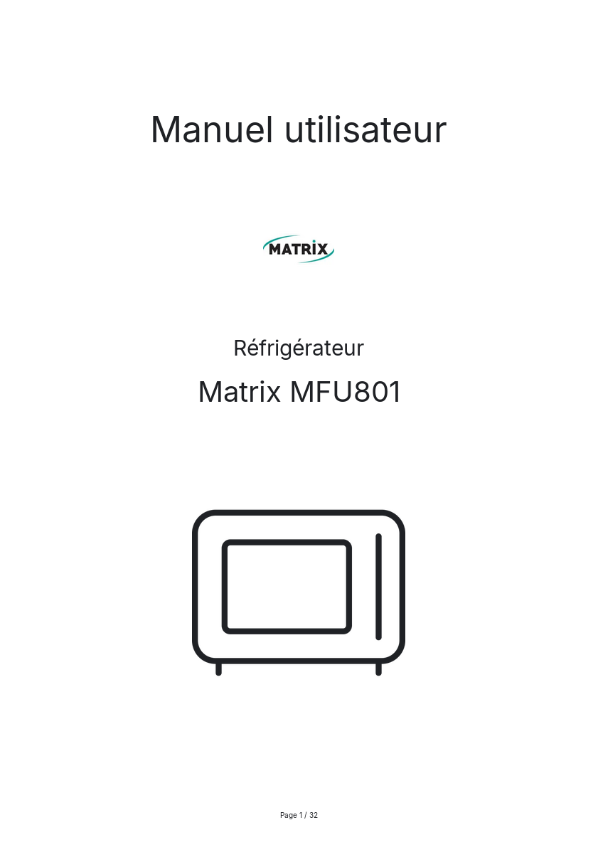 Image de la première page du manuel de l'appareil MFU801