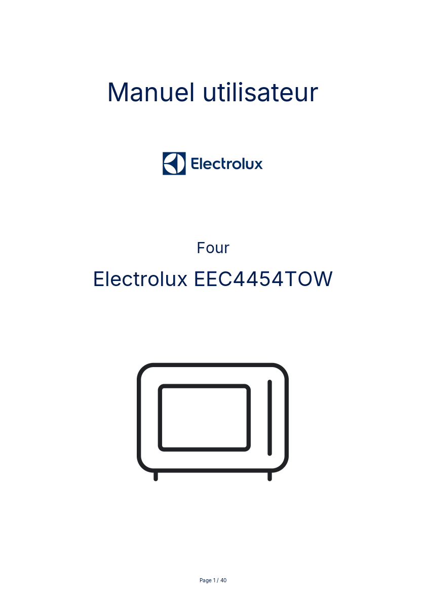 Page n°1 - Manuel utilisateur Electrolux EEC4454TOW