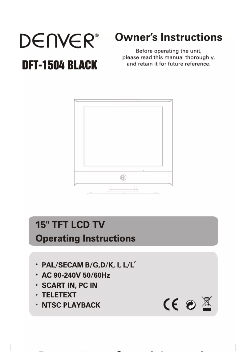 Page n°1 - Manuel utilisateur Denver DFT-1504