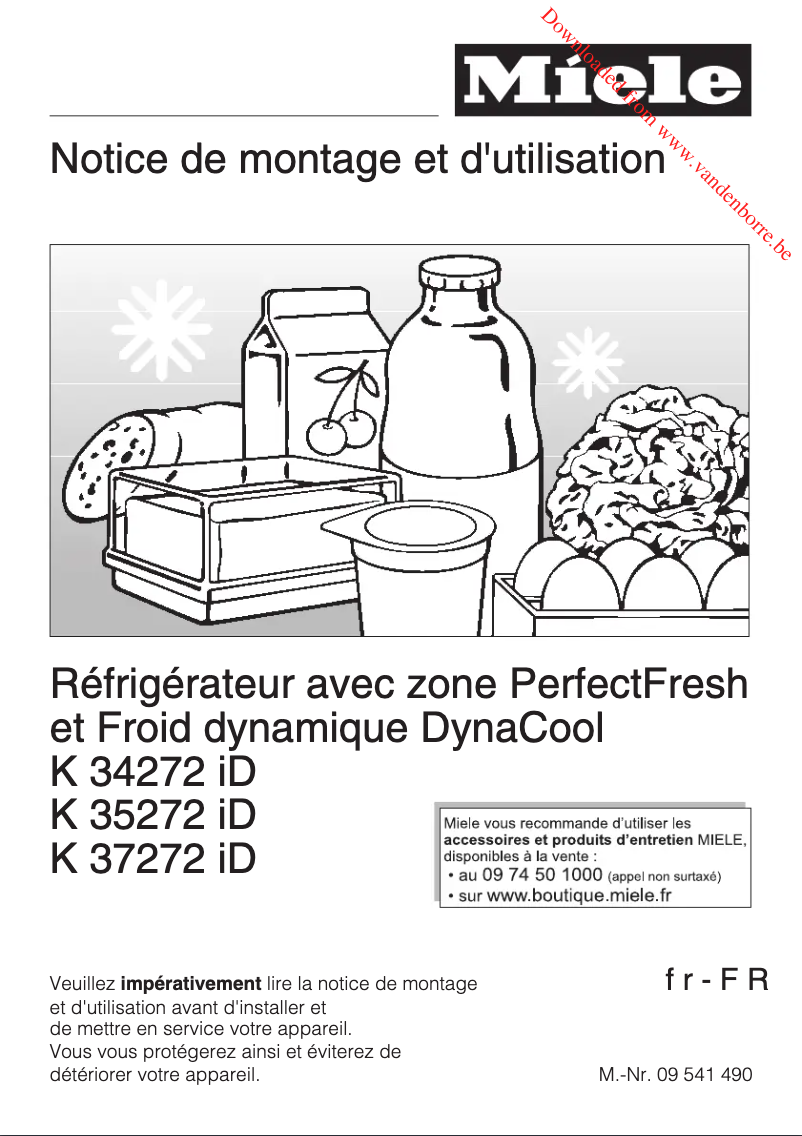 Page 1 de la notice Manuel utilisateur Miele K 34272 ID