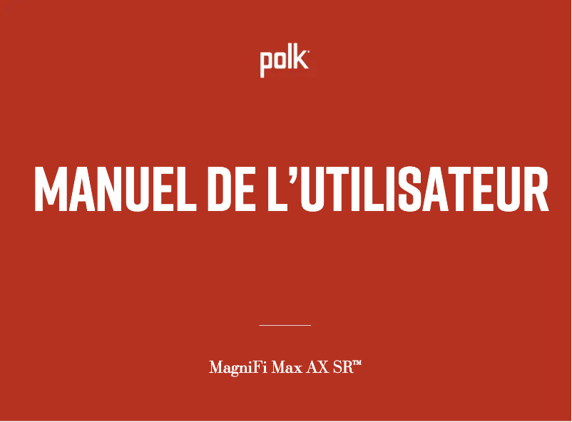 Page 1 de la notice Manuel utilisateur Polk MagniFi Max AX SR