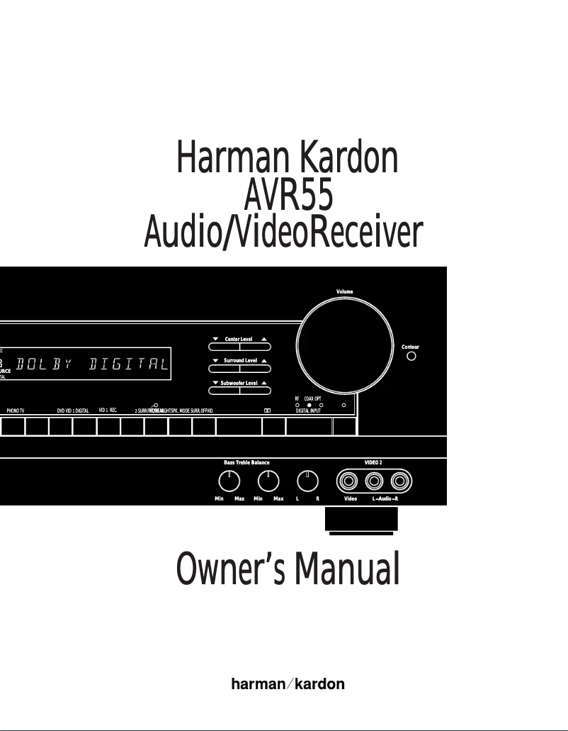 Image de la première page du manuel de l'appareil AVR 55
