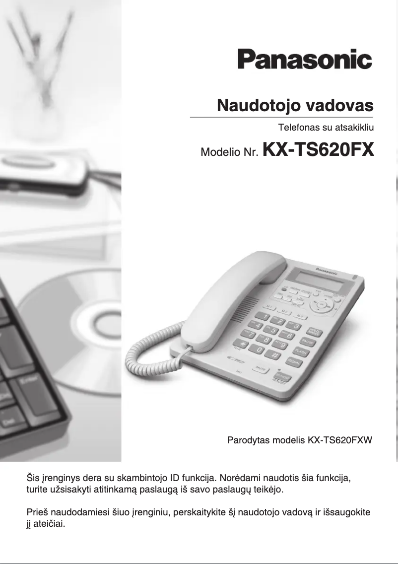 Image de la première page du manuel de l'appareil KX-TS620FX