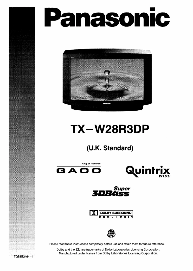 Imagen de la primera página del manual del dispositivo TX-W28R3DP