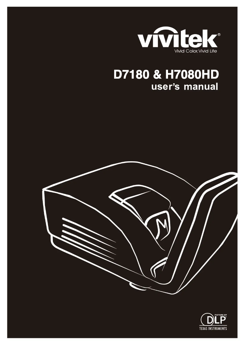 Page 1 de la notice Manuel utilisateur Vivitek D7180HD