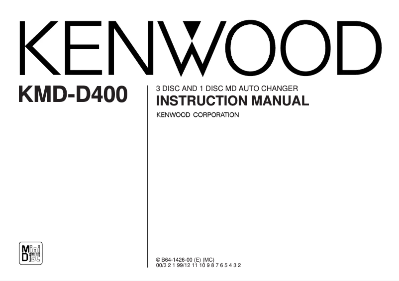 Page n°1 - Manuel utilisateur Kenwood KMD-D400