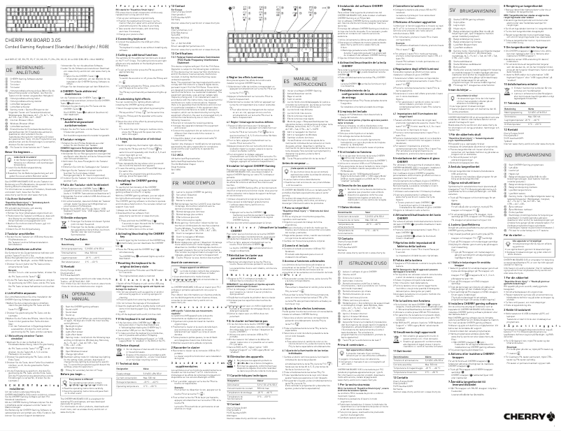 Page 1 de la notice Manuel utilisateur Cherry MX BOARD 3.0S