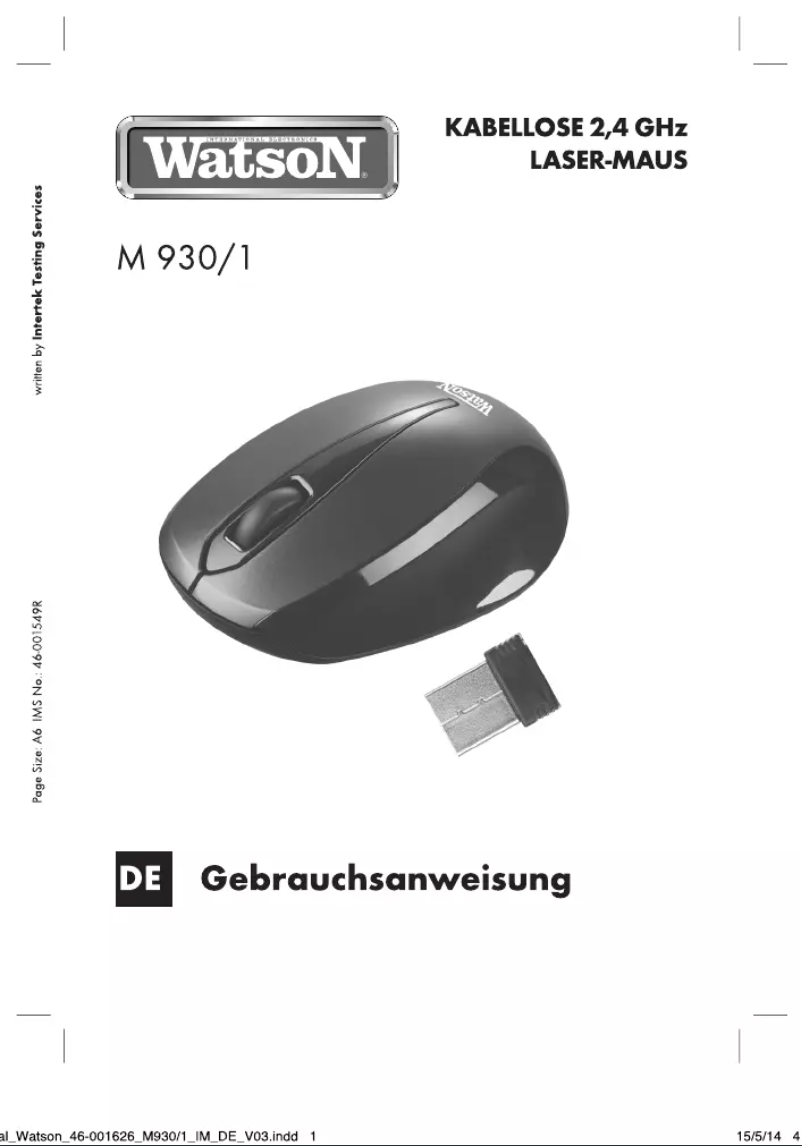 Page 1 de la notice Manuel utilisateur Watson M 930/1