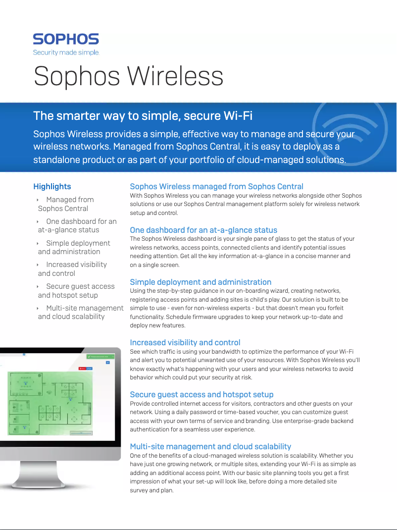 Page n°1 - Manuel utilisateur Sophos Secure Wi-Fi Wireless Standard