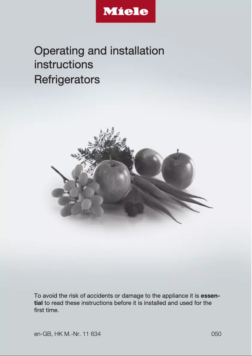 Page 1 de la notice Manuel utilisateur Miele K 2901 Vi