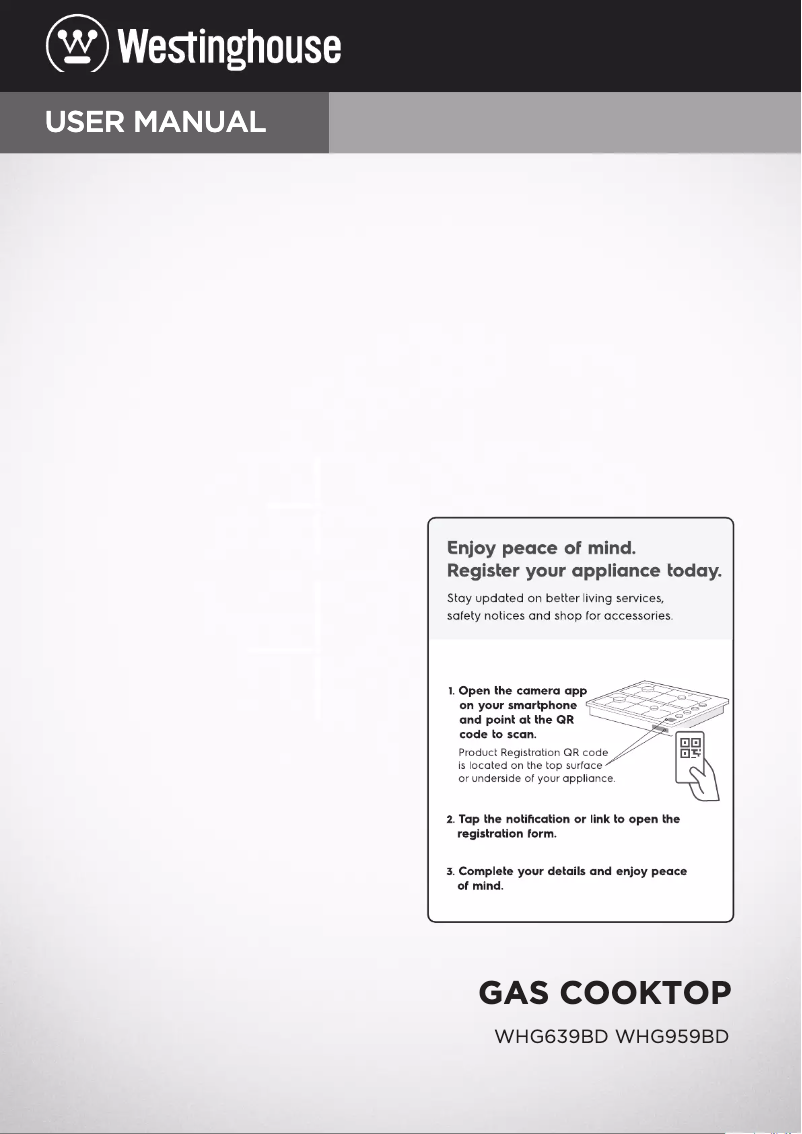 Page n°1 - Manuel utilisateur Westinghouse WHG959BD