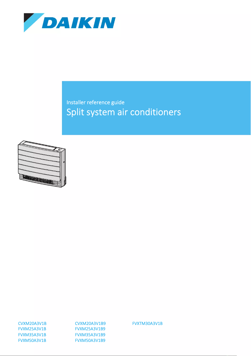 Página 1 del manual Guía de instalación Daikin FVXM25A3V1B