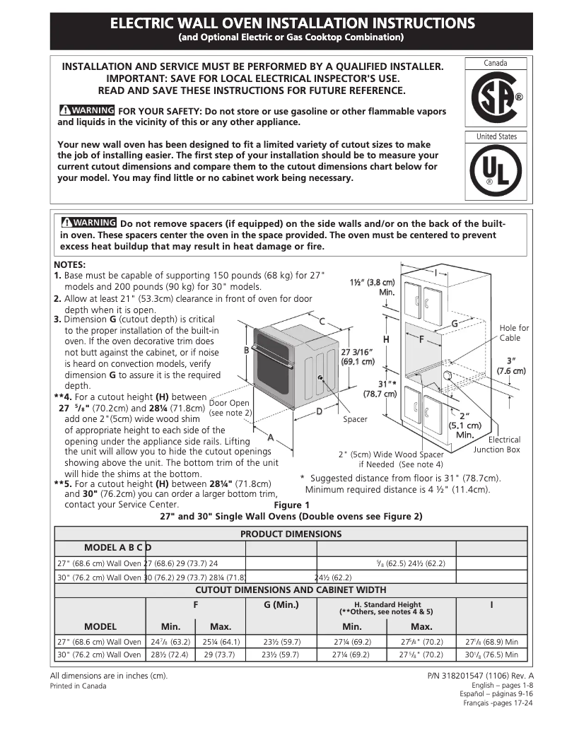 Image de la première page du manuel de l'appareil EI30EW45KW