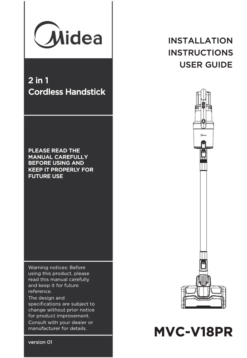 Página 1 del manual Manual de usuario Midea MVC-V18PR