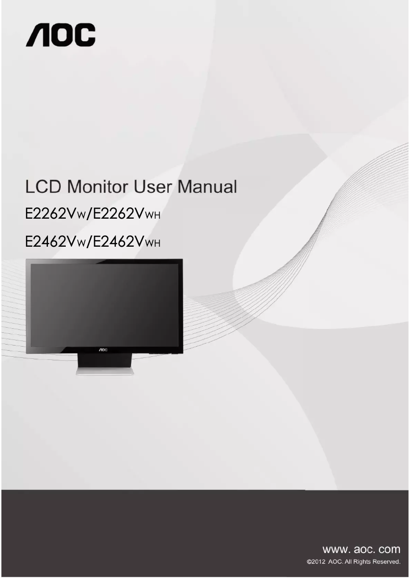 Page n°1 - Manuel utilisateur AOC E2262VW/BW