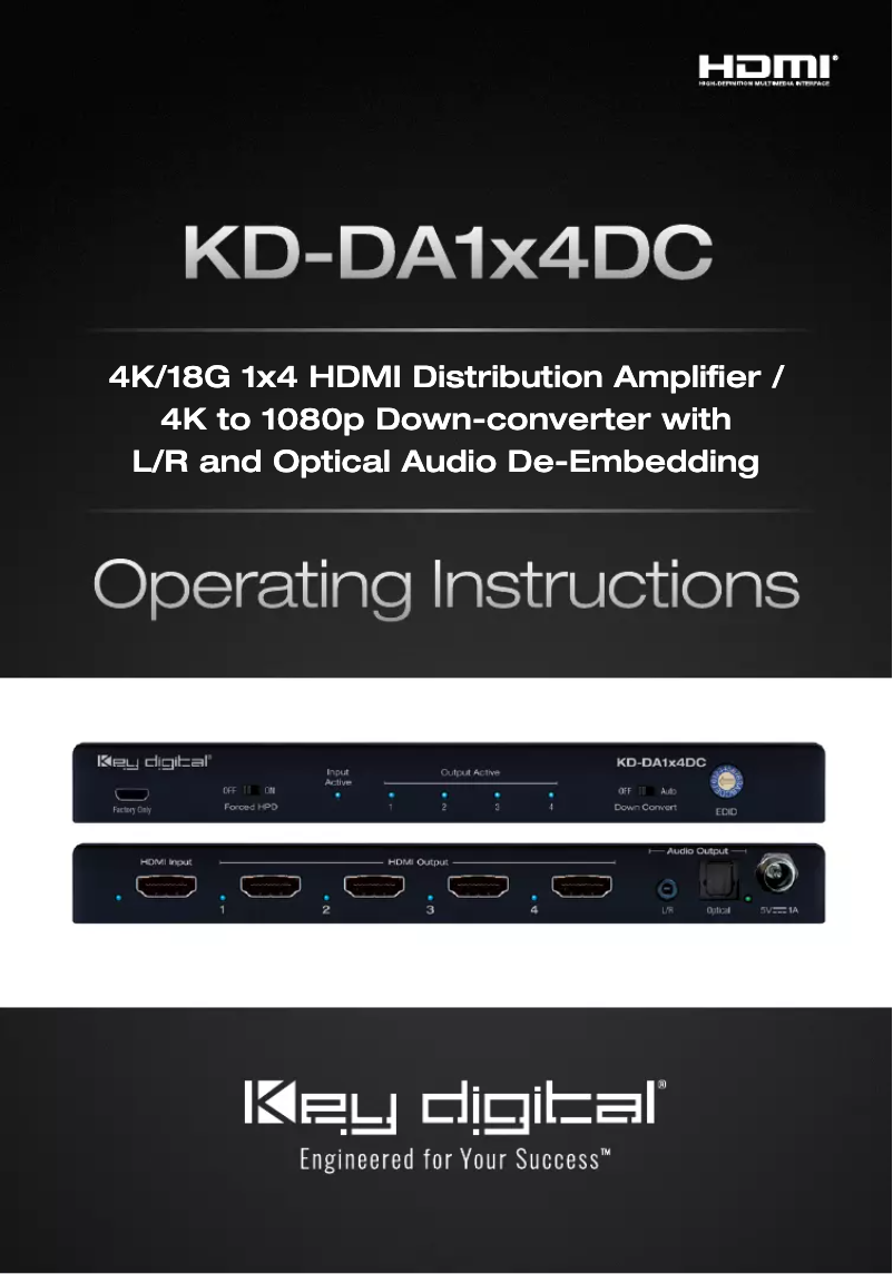 Page 1 de la notice Manuel utilisateur Key Digital KD-DA1x4DC