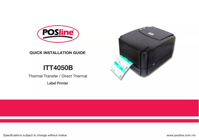 Page n°1 - Manuel utilisateur POSline ITT4050B