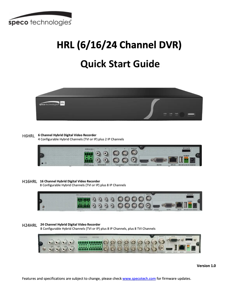 Image de la première page du manuel de l'appareil H24WHRL