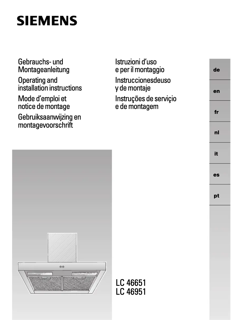 Page n°1 - Manuel utilisateur Siemens LC46651EU