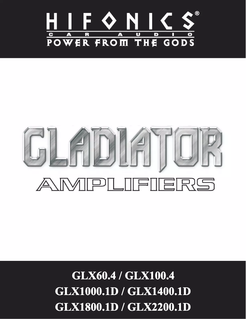 Image de la première page du manuel de l'appareil Gladiator