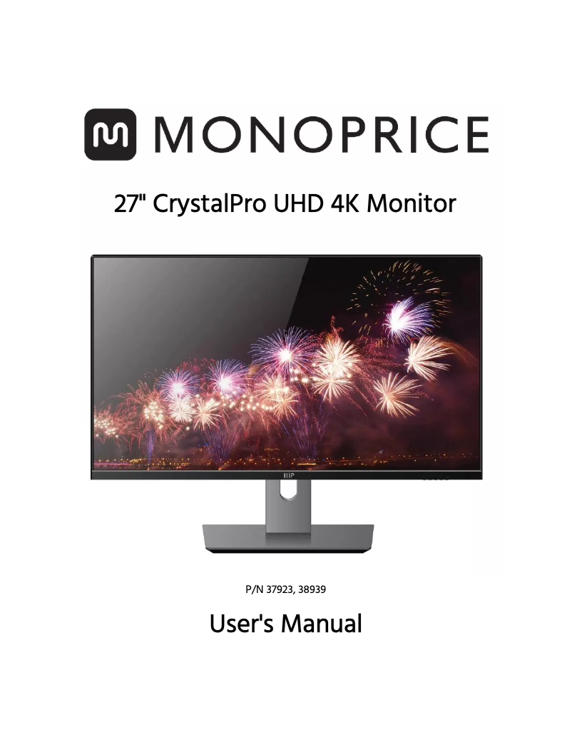 Page 1 de la notice Manuel utilisateur Monoprice 37923