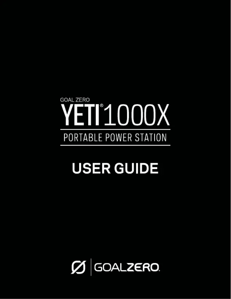 Page 1 de la notice Manuel utilisateur Goal Zero Yeti 1000X