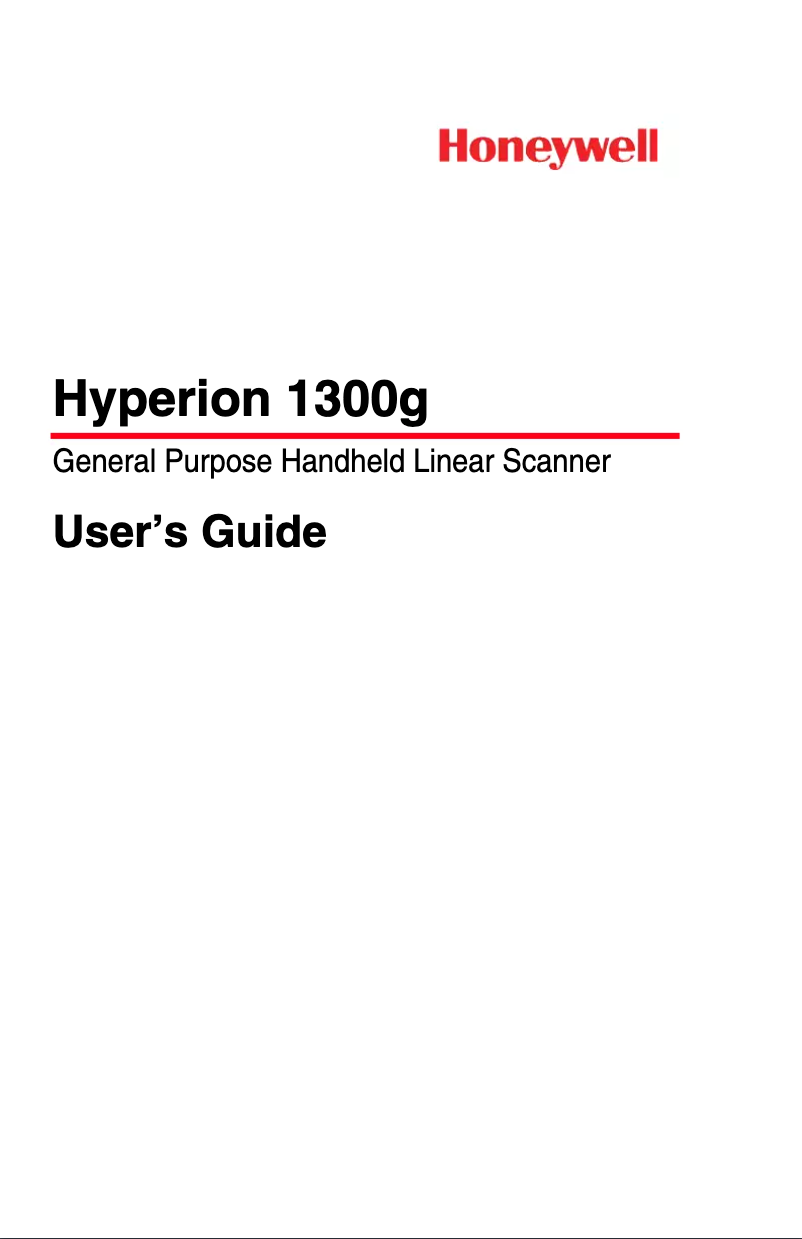 Page n°1 - Manuel utilisateur Honeywell Hyperion 1300g