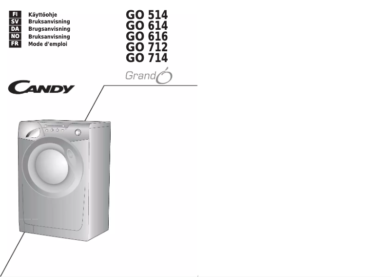 Page 1 de la notice Manuel utilisateur Candy GO 712-37S