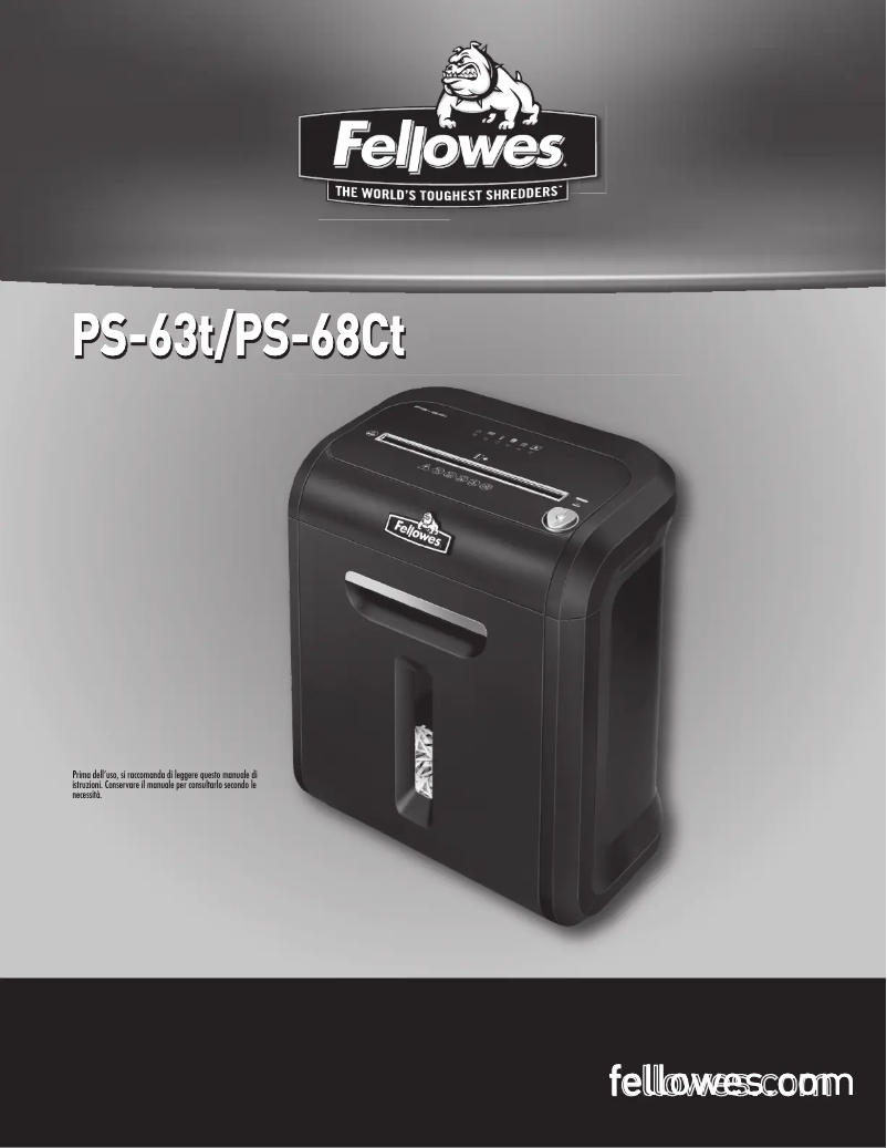 Page n°1 - Manuel utilisateur Fellowes Powershred PS-68Ct