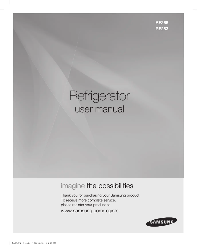 Page n°1 - Manuel utilisateur Samsung RF266AEPN