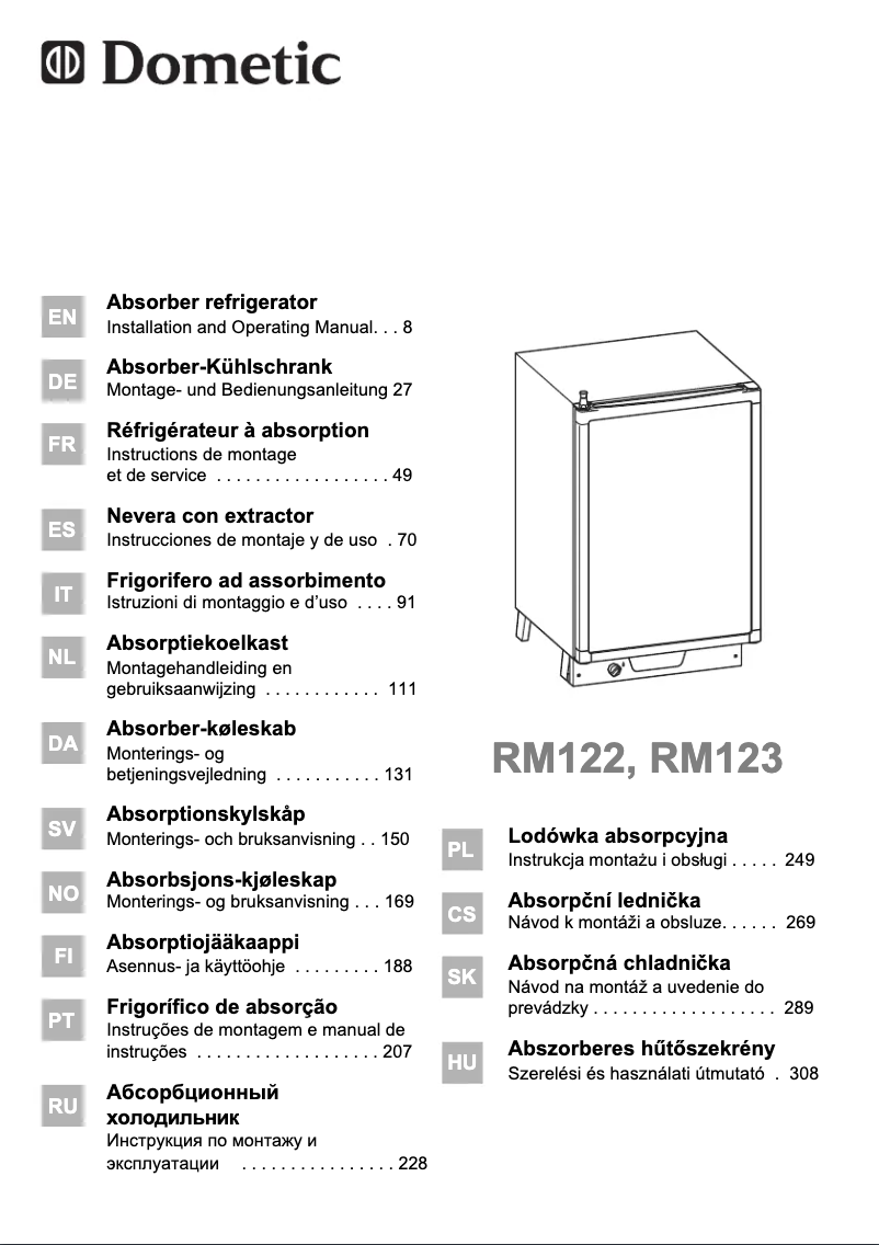 Imagen de la primera página del manual del dispositivo RM 123