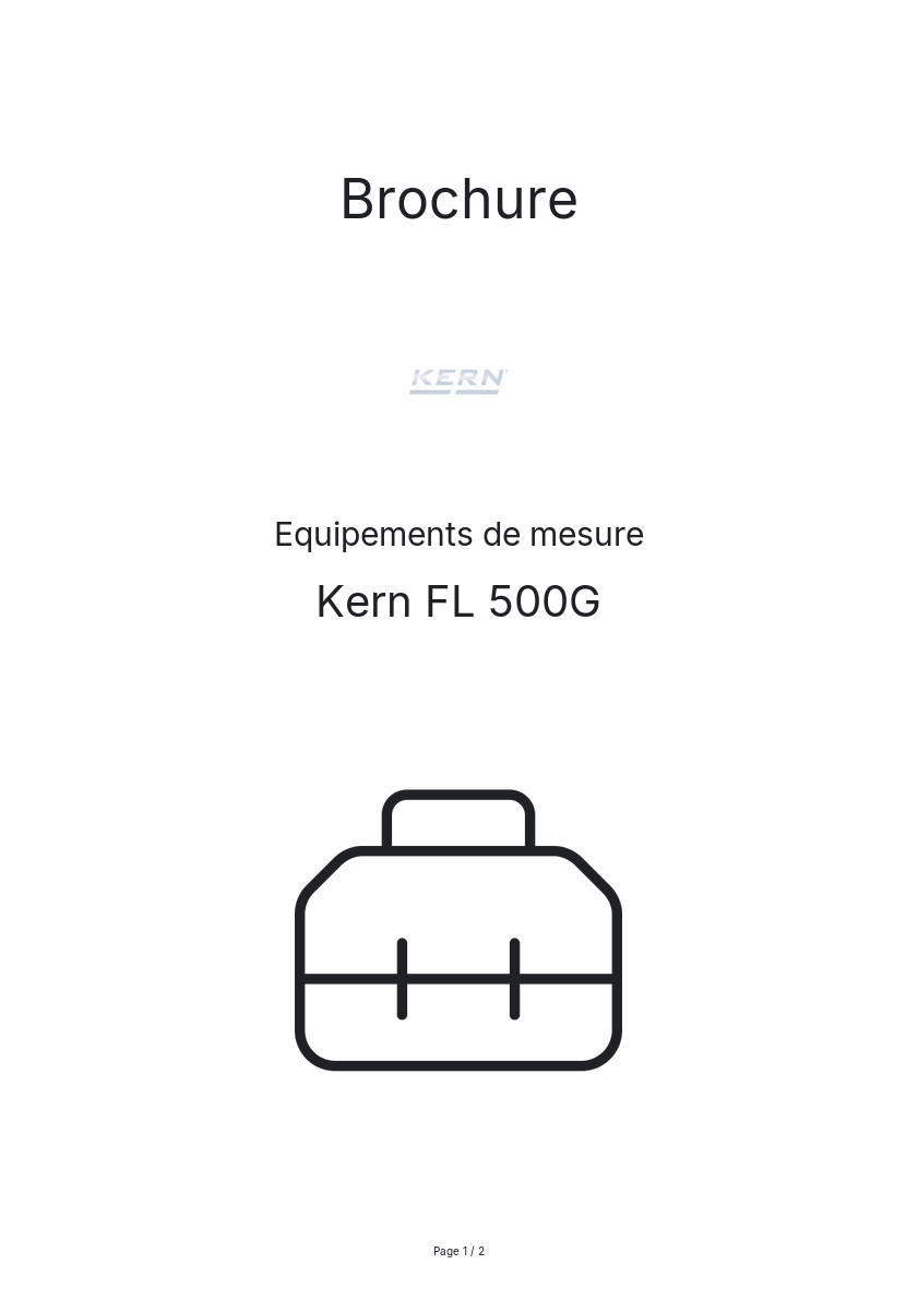 Page n°1 - Brochure Kern FL 500G