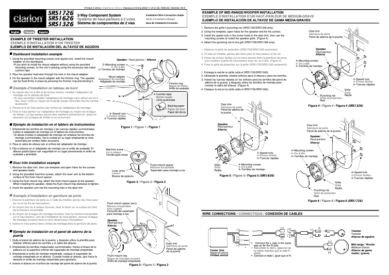Page n°1 - Manuel utilisateur Clarion SRS1326