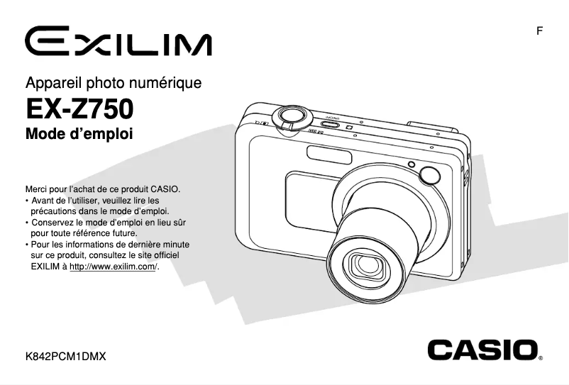 Page n°1 - Manuel utilisateur Casio Exilim EX-Z750