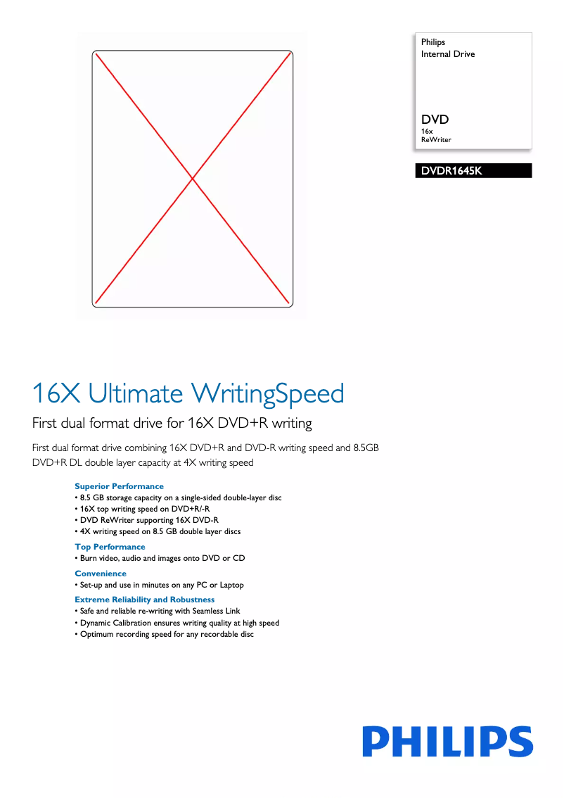 Página 1 del manual Ficha técnica Philips DVDR1645K