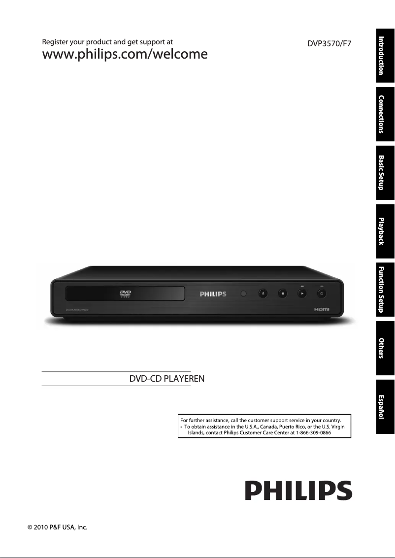 First page image of the manual for DVP3570