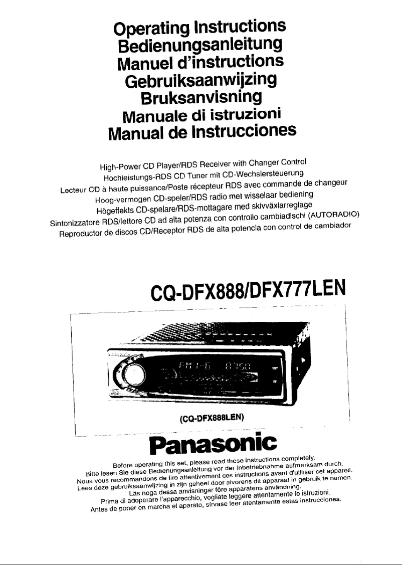 Image de la première page du manuel de l'appareil CQ-DFX777