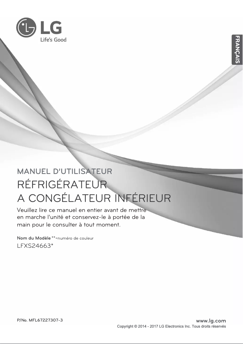 Page 1 de la notice Manuel utilisateur LG LFXS24663S