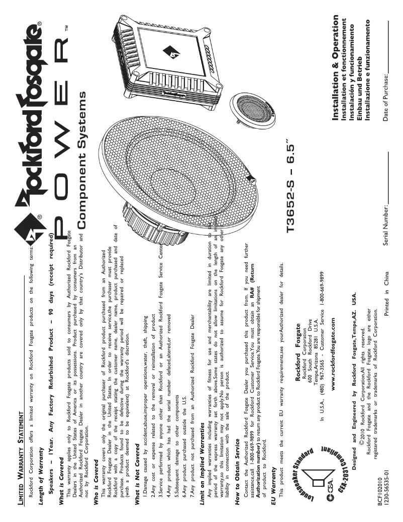 Image de la première page du manuel de l'appareil Power T3652-S