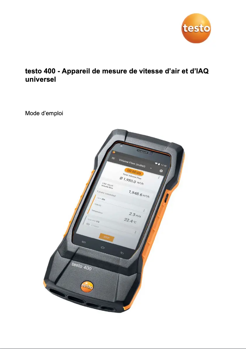 Image de la première page du manuel de l'appareil 400