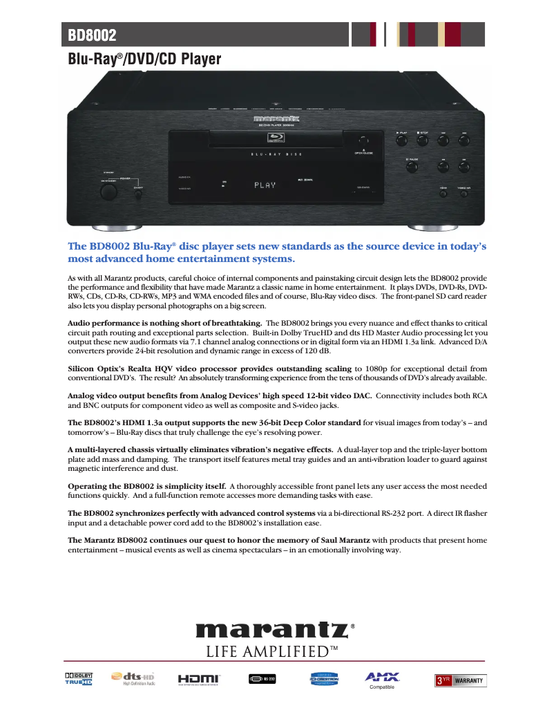 Image de la première page du manuel de l'appareil BD8002