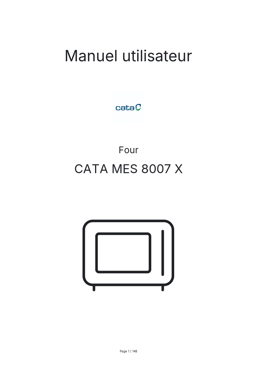 Page 1 de la notice Manuel utilisateur CATA MES 8007 X