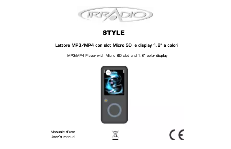 Page 1 de la notice Manuel utilisateur Irradio Style
