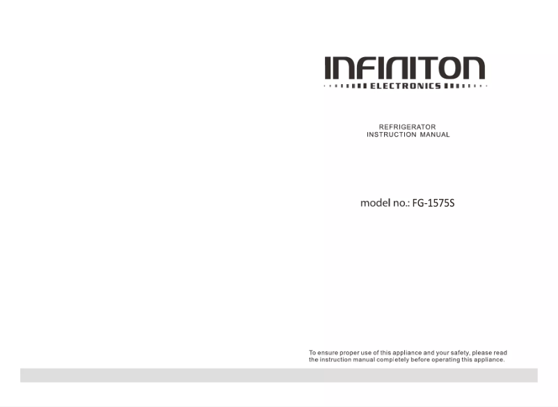 Page n°1 - Manuel utilisateur Infiniton FG-1575S